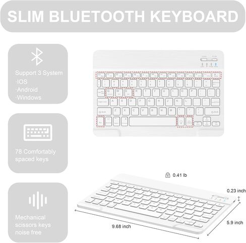 Soke for iPad 10th Generation Case with Keyboard 10.9 Inch 2022-7 Color Backlight Wireless Detachable Folio Stand Keyboard Cover with Built-in Pencil Holder for iPad 10th Gen, Pink Rose in Saudi Arabia