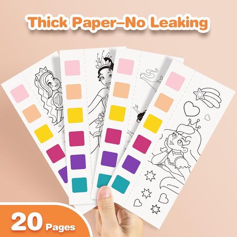 ZHOC Paint with Water Coloring Books for Kids, Pocket Mess Free Watercolor Painting Sets for Kids Ages 3 4 5 6 7 8+, Water Color Paint Set Arts and Crafts Gift for Boys Girls, Princess in Kuwait