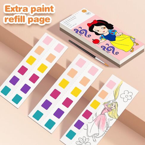 ZHOC Paint with Water Coloring Books for Kids, Pocket Mess Free Watercolor Painting Sets for Kids Ages 3 4 5 6 7 8+, Water Color Paint Set Arts and Crafts Gift for Boys Girls, Princess in Kuwait