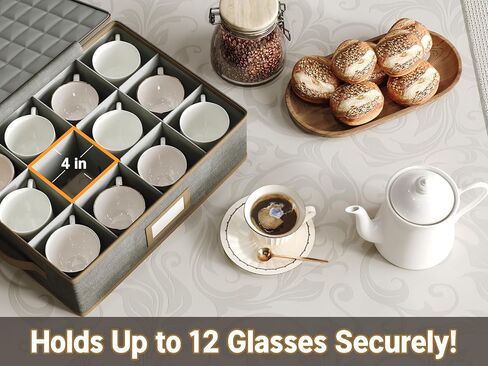 Hard Shell China Storage Containers – 5 Piece Set for Storing Dinner Plates, Salad Plates, Mugs, Quilted Dividers for Safe Moving and Seasonal Storage, Beige in Saudi Arabia