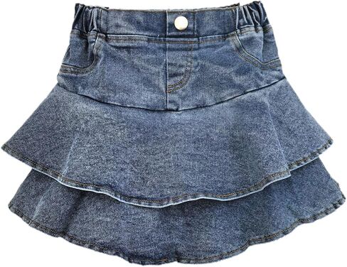 Girls Denim Skirt Summer Vintage Pleated Kids Skirt Shorts Children Uniform Skirt Jeans Skorts in Kuwait
