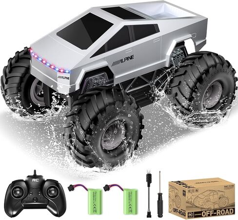 Remote Control Car, 1:16 RC Cars Scale All Terrain Electric Vehicle, LED Lights Car Toys Monster Trucks, Brithday Gift for Boys Girls & Adults in Kuwait