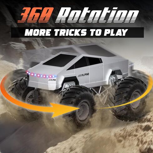 Remote Control Car, 1:16 RC Cars Scale All Terrain Electric Vehicle, LED Lights Car Toys Monster Trucks, Brithday Gift for Boys Girls & Adults in Kuwait