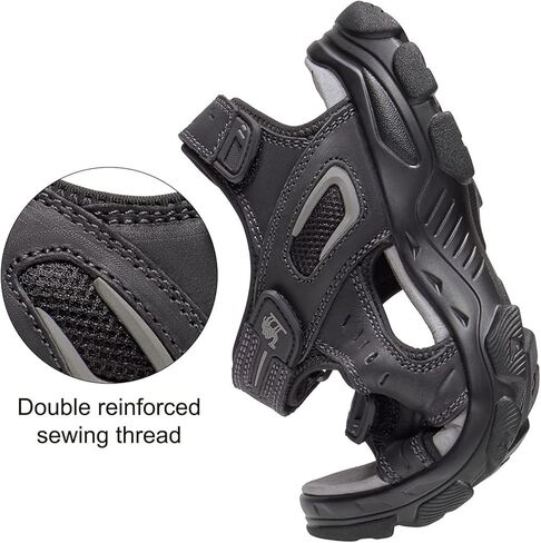 صنادل جلدية للرجال من CAMEL CROWN للتنزه في الهواء الطلق ورياضات الشاطئ المائية صنادل رجالي للصيف مع أشرطة مفتوحة عند الأصابع قابلة للتعديل in Kuwait