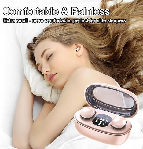 Small Ear Side Sleeper Earbuds, Mini Earbuds for Sleeping, Ear Buds to Sleep, Side Sleep Headphones with Fast Charging Case (Black) in Saudi Arabia