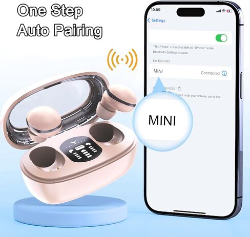 Small Ear Side Sleeper Earbuds, Mini Earbuds for Sleeping, Ear Buds to Sleep, Side Sleep Headphones with Fast Charging Case (Black) in Saudi Arabia
