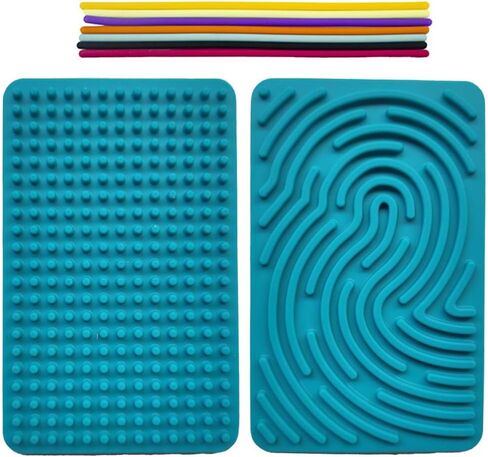 Sensory Activity Board, Reversible Design Children's Busy Board, Travel Activities for 3+ & Adult Children ADHD & Autism Quiet No Clutter Toy Gift with 10 Strings Atrovirens in Saudi Arabia