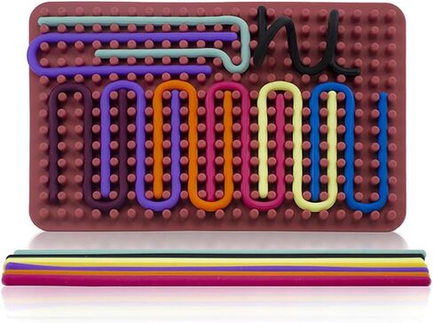 Sensory Activity Board, Reversible Design Children's Busy Board, Travel Activities for 3+ & Adult Children ADHD & Autism Quiet No Clutter Toy Gift with 10 Strings Atrovirens in Saudi Arabia