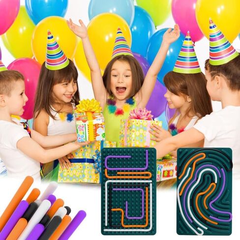 Sensory Activity Board, Reversible Design Children's Busy Board, Travel Activities for 3+ & Adult Children ADHD & Autism Quiet No Clutter Toy Gift with 10 Strings Atrovirens in Saudi Arabia