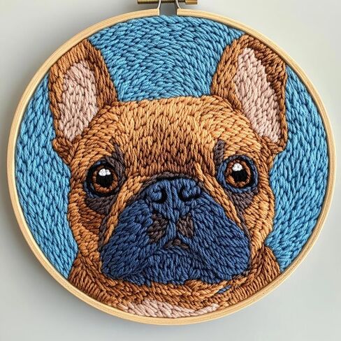 DIY Punch Needle Kits for Beginners Cute Maltese Dog with Hoop Punch Needle Starter Craft Embroidery Set Easy for Adults and Children Festival Gift and Decoration 20x20cm-3 in Saudi Arabia