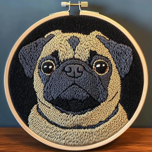 DIY Punch Needle Kits for Beginners Cute Maltese Dog with Hoop Punch Needle Starter Craft Embroidery Set Easy for Adults and Children Festival Gift and Decoration 20x20cm-3 in Saudi Arabia