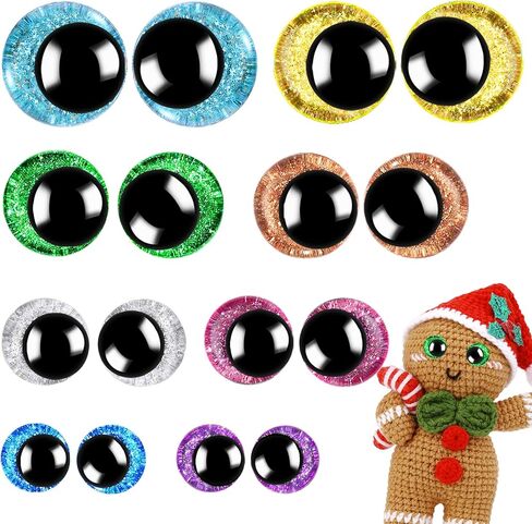 160PCS Large Safety Eyes for Amigurumi Safety Eyes for Crocheting for DIY Dolls Puppets Bear Crafts Animals Amigurumi Making Supplies(12-30MM) in Saudi Arabia