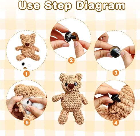 160PCS Large Safety Eyes for Amigurumi Safety Eyes for Crocheting for DIY Dolls Puppets Bear Crafts Animals Amigurumi Making Supplies(12-30MM) in Saudi Arabia