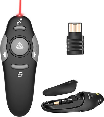 [2 in 1 USB C + Rechargeable] Presentation Clickers, Powerpoint Clicker Wireless Presenter Remote, Presentation Pointer PPT Slideshow Advancer Remote Control Slide USB Clicker for Computer, Mac in Saudi Arabia