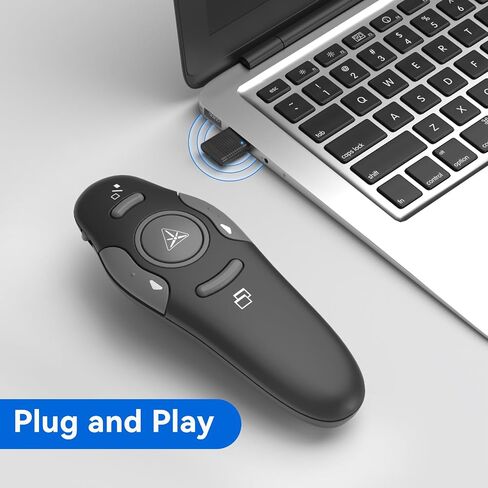 [2 in 1 USB C + Rechargeable] Presentation Clickers, Powerpoint Clicker Wireless Presenter Remote, Presentation Pointer PPT Slideshow Advancer Remote Control Slide USB Clicker for Computer, Mac in Saudi Arabia