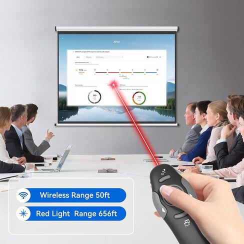 [2 in 1 USB C + Rechargeable] Presentation Clickers, Powerpoint Clicker Wireless Presenter Remote, Presentation Pointer PPT Slideshow Advancer Remote Control Slide USB Clicker for Computer, Mac in Saudi Arabia
