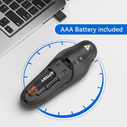 [2 in 1 USB C + Rechargeable] Presentation Clickers, Powerpoint Clicker Wireless Presenter Remote, Presentation Pointer PPT Slideshow Advancer Remote Control Slide USB Clicker for Computer, Mac in Saudi Arabia