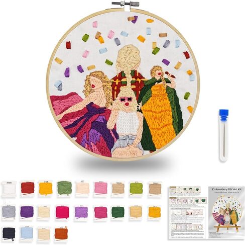 LETISH Star Embroidery Kit for Beginner with Art Vocalist Pattern Adults Starter DIY Needlepoint Cross Stitch Kits Hand Stitches Kit Craft Handy Sewing in Saudi Arabia