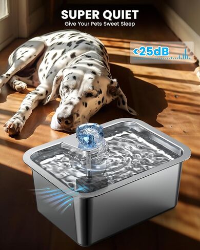 Lesotc 3 Galon Stainless Steel Dog Water Fountain for Large Dogs, Pet Water Fountain with 2 Filters, Automatic Dog Fountain Dog Water Bowl Dispenser Indoor, Quiet Pump, Dishwasher Safe in Saudi Arabia