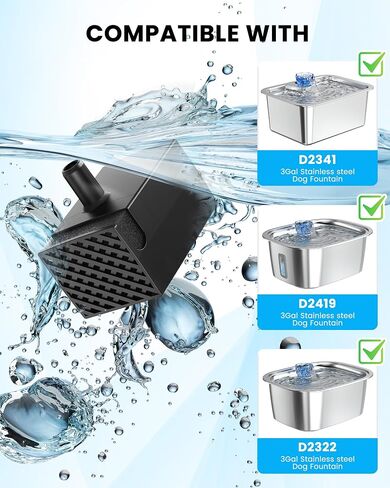 Lesotc 3 Galon Stainless Steel Dog Water Fountain for Large Dogs, Pet Water Fountain with 2 Filters, Automatic Dog Fountain Dog Water Bowl Dispenser Indoor, Quiet Pump, Dishwasher Safe in Saudi Arabia