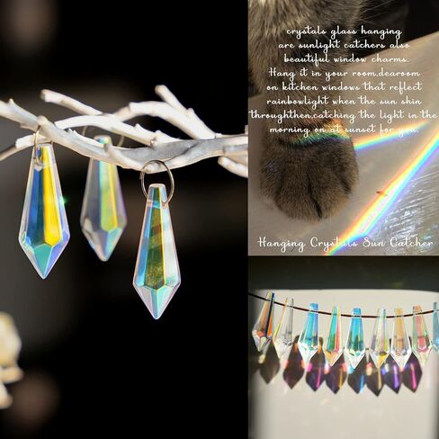 H&D 50pcs 38mm Crystal Icicle Pendant Chandelier Prisms Drops Lamp Candle Holders Curtain DIY Parts(Clear) in Kuwait