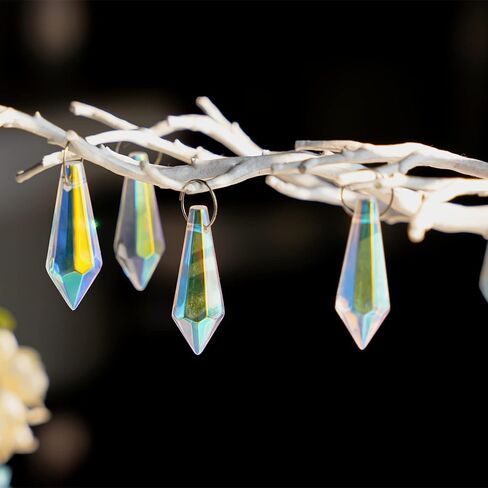 H&D 50pcs 38mm Crystal Icicle Pendant Chandelier Prisms Drops Lamp Candle Holders Curtain DIY Parts(Clear) in Kuwait