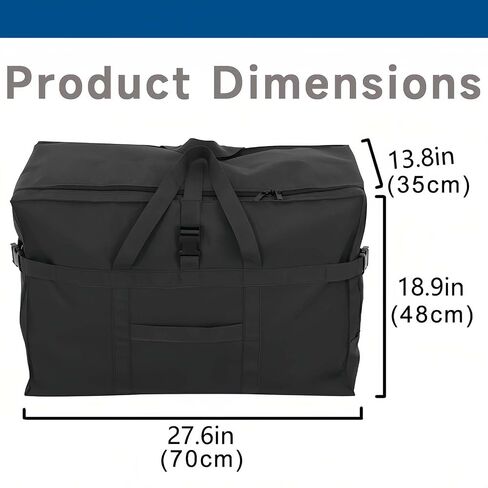 Large Duffel Bag, Waterproof Carry on Weekend Overnight Storage Bag over Luggage for Airline, Travel, Camping, Moving in Kuwait