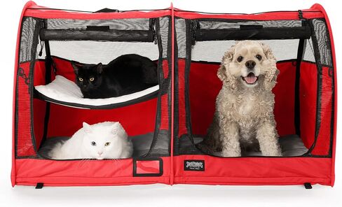 STURDI Pop-Up Kennel Show Shelter Pet Travel Carrier for Cats and Dogs, Double Compartment | Split Doors, Evergreen in Kuwait
