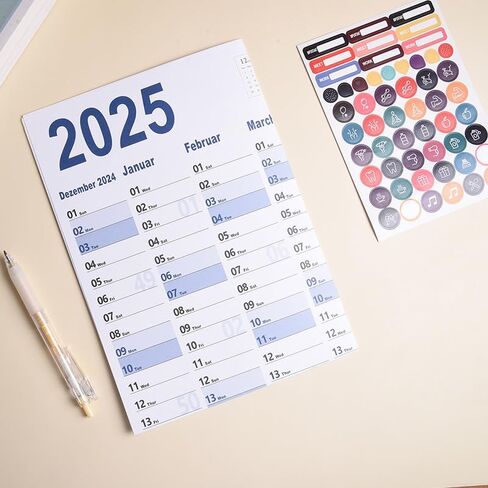 29''x20'' Poster Calendar 2025 Wall Calendar 12 Month Annual Yearly Wall Planner,Year-Round Large Wall Calendar， Large Size 12 Month Planner,2025 Calendar (Black) in Saudi Arabia