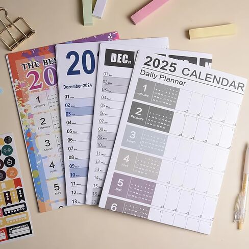 29''x20'' Poster Calendar 2025 Wall Calendar 12 Month Annual Yearly Wall Planner,Year-Round Large Wall Calendar， Large Size 12 Month Planner,2025 Calendar (Black) in Saudi Arabia