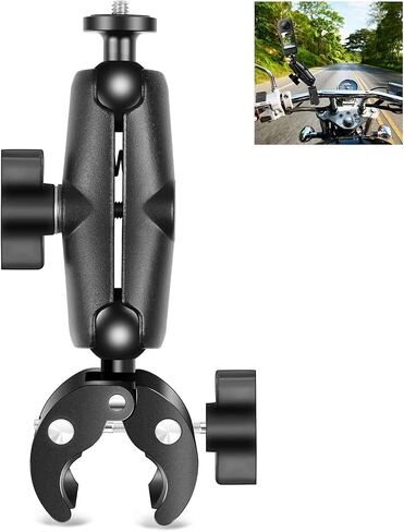 PULUZ Double Camera Clamp Mount Dual-Heads Crab Clamp Super Clamp for Motorcycle Action Camera Handlebar for Light Stand, Photography Reflector, Cross Bars, Umbrella, Pole Stick Shoot Accessories in Saudi Arabia