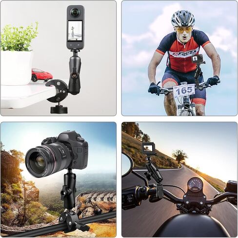 PULUZ Double Camera Clamp Mount Dual-Heads Crab Clamp Super Clamp for Motorcycle Action Camera Handlebar for Light Stand, Photography Reflector, Cross Bars, Umbrella, Pole Stick Shoot Accessories in Saudi Arabia