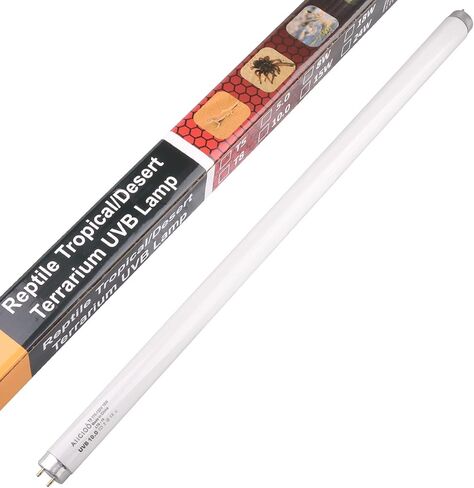 Aiicioo 2 Pack T5 HO 10.0 Reptile UVB Light 24W - Desert 22" UVA UVB Fluorescent Lamp Tube UVB Lighting Bulb for Tortoises Lizard Bearded Dragon Chameleon Turtles in Saudi Arabia