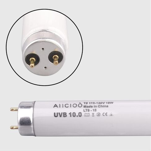 Aiicioo 2 Pack T5 HO 10.0 Reptile UVB Light 24W - Desert 22" UVA UVB Fluorescent Lamp Tube UVB Lighting Bulb for Tortoises Lizard Bearded Dragon Chameleon Turtles in Saudi Arabia