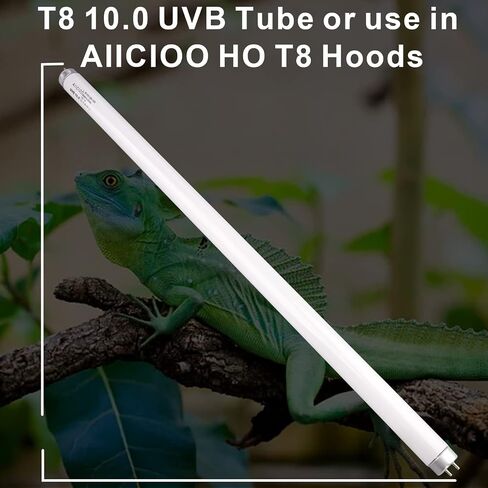 Aiicioo 2 Pack T5 HO 10.0 Reptile UVB Light 24W - Desert 22" UVA UVB Fluorescent Lamp Tube UVB Lighting Bulb for Tortoises Lizard Bearded Dragon Chameleon Turtles in Saudi Arabia