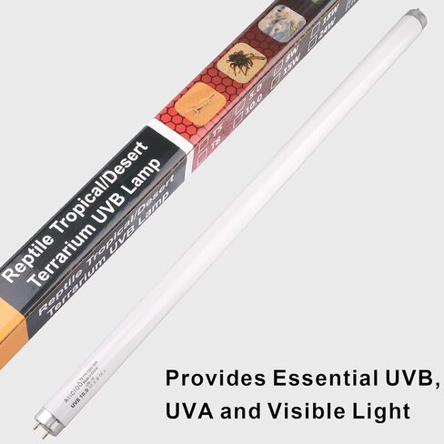 Aiicioo 2 Pack T5 HO 10.0 Reptile UVB Light 24W - Desert 22" UVA UVB Fluorescent Lamp Tube UVB Lighting Bulb for Tortoises Lizard Bearded Dragon Chameleon Turtles in Saudi Arabia
