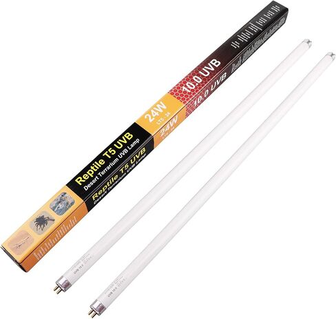 Aiicioo 2 Pack T5 HO 10.0 Reptile UVB Light 24W - Desert 22" UVA UVB Fluorescent Lamp Tube UVB Lighting Bulb for Tortoises Lizard Bearded Dragon Chameleon Turtles in Saudi Arabia