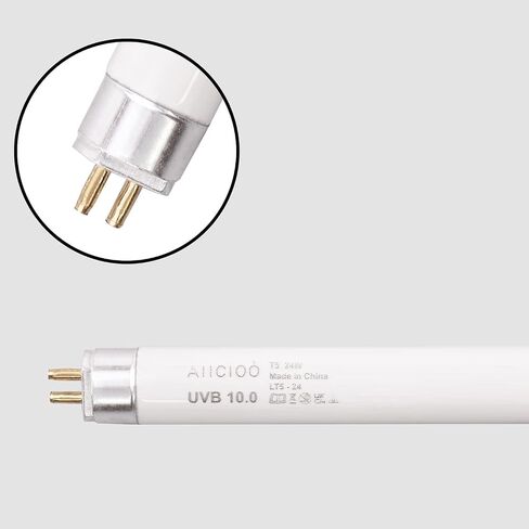 Aiicioo 2 Pack T5 HO 10.0 Reptile UVB Light 24W - Desert 22" UVA UVB Fluorescent Lamp Tube UVB Lighting Bulb for Tortoises Lizard Bearded Dragon Chameleon Turtles in Saudi Arabia