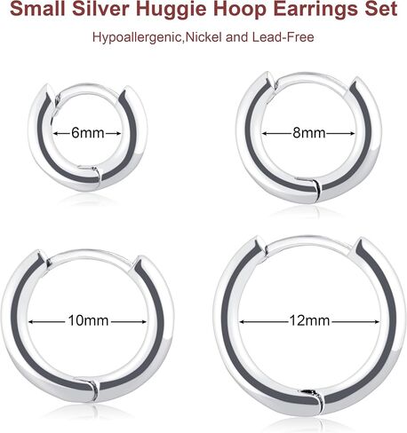 Small Gold Hoop Huggie Earrings Set for Women Non Tarnish 14K Gold Plated Lightweight Cartilage Earring Pack for Multiple Piercings for Sensitive Ears for Mother's Day Birthday Gift in Kuwait