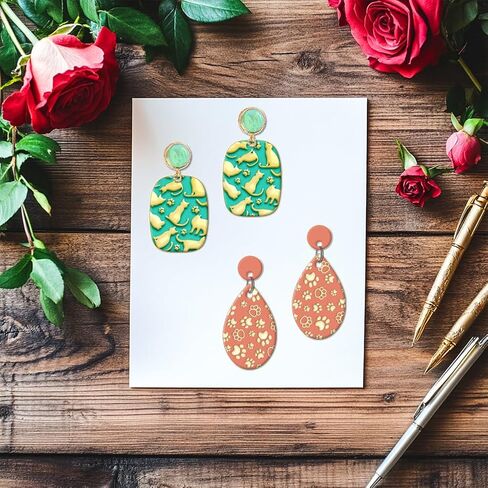 CHGCRAFT Cat Polymer Clay Texture Sheets Cat Paw Texture Stamp Sheets Clay Texture Mat Rubber Modeling Silhouette Pad Texture Sheets for Polymer Clay Jewelry and Clay Earrings Tools in Kuwait