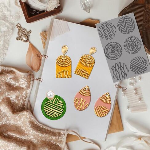 CHGCRAFT Cat Polymer Clay Texture Sheets Cat Paw Texture Stamp Sheets Clay Texture Mat Rubber Modeling Silhouette Pad Texture Sheets for Polymer Clay Jewelry and Clay Earrings Tools in Kuwait