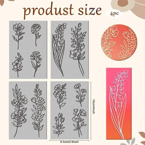 CHGCRAFT 4 Sheet Single Flower Clay Texture Mat Lily of The Valley Polymer Texture Sheets DIY Tools for Clay Pottery Earring Jewelry Making Stamp Engraving Machines, 3.9x2.6inch in Saudi Arabia