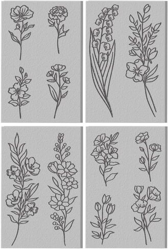 CHGCRAFT 4 Sheet Single Flower Clay Texture Mat Lily of The Valley Polymer Texture Sheets DIY Tools for Clay Pottery Earring Jewelry Making Stamp Engraving Machines, 3.9x2.6inch in Saudi Arabia