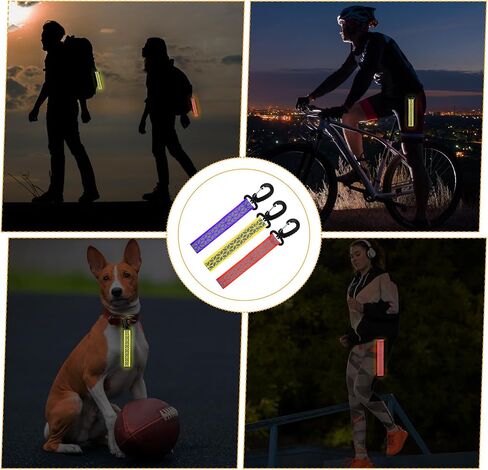 6Pcs Safety Reflective Strips, Night Reflector Pendants Reflector Backpack Tags Reflective Key Chains Strap with Hanging Buckle for Outdoor Climbing Camping Cycling in Saudi Arabia