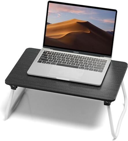 Foldable Lap Desk, Laptop Bed Desk, Portable Bed Table, Laptop Stand for Bed & Couch, Lightweight & Mini - Black in Kuwait