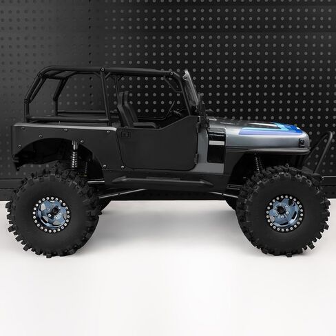 RC 1.9 Inch Beadlock Wheels Rims 4Pcs for TRX4 SCX10 Upgrade 1/10 RC Crawler, Titanium&Black in Saudi Arabia