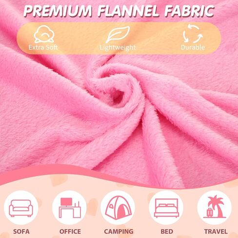 18 Pcs Kids Sleepover Party Supplies Set for Girls Fleece Soft Blankets Fluffy Heart Throw Pillow Plush Sleep Eye Mask for Spa Camping Birthday Favors(Light Pink) in Saudi Arabia