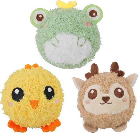 DKING 3Pack Squeaky Dog Balls,2 in1 Funny Puppy Ball Toys,Birthday Dog Toy for Small Medium Dogs (Farm Ball) in Kuwait