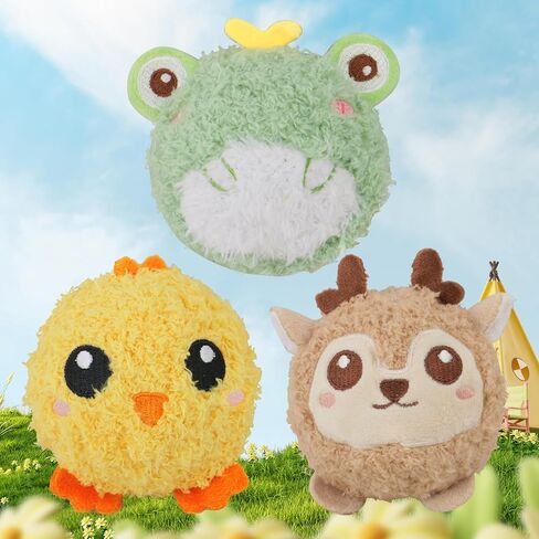 DKING 3Pack Squeaky Dog Balls,2 in1 Funny Puppy Ball Toys,Birthday Dog Toy for Small Medium Dogs (Farm Ball) in Kuwait