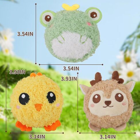 DKING 3Pack Squeaky Dog Balls,2 in1 Funny Puppy Ball Toys,Birthday Dog Toy for Small Medium Dogs (Farm Ball) in Kuwait